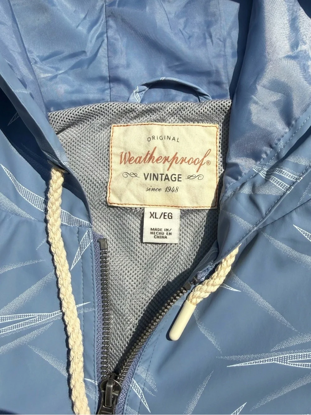 Weatherproof Vintage Full Zip Rain Slicker Jacket Lined Women's XL Blue